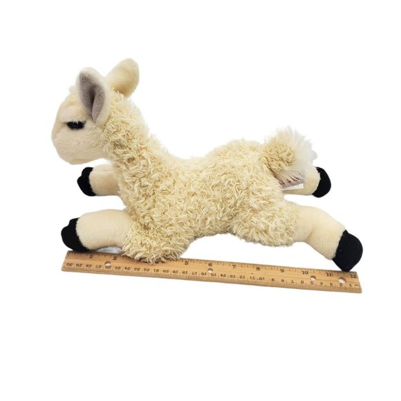 12 Inch Miyoni Tan Llama Plush Stuffed Animal by Aurora EUC No Tag Fluffy - Picture 5 of 6